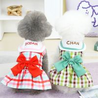 Fashion Bowknot Pet Cat Skirt Clothes Leisure Spring Summer Dog Dresses for Small Dogs Dresses