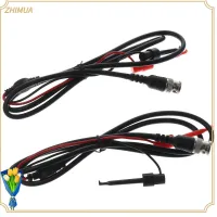 ZHIMUA 2Pcs 100ซม. ค่ะ Oscilloscope Probes คลิปทดสอบตะกั่ว PVC และทองแดง สีดำ/ สีแดง คลิปตะขอทดสอบขนาดเล็กตะขอคู่ ทนทานต่อการใช้งาน BNC ไปยังสายโคแอกเซียลคู่ ยานยนต์สำหรับรถยนต์