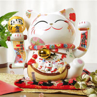 DecCool แมวกวัก แมวนำโชค Lucky cat Maneki Neko เรียกลูกค้า โชคลาภ เงินทอง ตกแต่ง ของขวัญแต่งงาน เซรามิค เรซิ่น