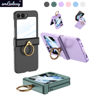 Galaxy Z เคสโทรศัพท์มือถือพับแหวนใส่นิ้ว5เคสพีซีสำหรับ Samsung Galaxy Z Flip5พร้อมห่วงบานพับ