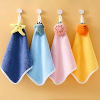 Hand Towel Cartoon Coral Fleece Instantly Absorb Breathable Towel Hand Hanging M5L1