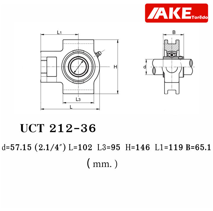 uct212-36-ตลับลูกปืนตุ๊กตา-สำหรับเพลา-2-1-4-นิ้ว-57-150-มม-bearing-units-uc212-36-t212-uct212-36-จัดจำหน่ายโดย-ake-tor-do