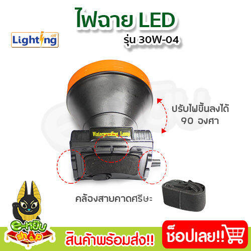 ไฟฉายส่องกบ-ไฟฉายคาดหัว-ไฟฉายคาดศรีษะ-หัวโคม-ไฟฉาย-หน้าไฟ-led-กันน้ำ-รุ่น-30w