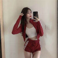 Women Sexy Jacket +Mini Shorts+Vest 3 Piece Skirt Suit เสื้อปาดไหล่  เซทเสื้อและกระโปรง