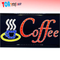 ป้ายไฟLED Coffee ป้ายไฟสำเร็จรูป ขนาด48*25 ซม. อักษร ตกแต่งหน้าร้านกาแฟ LED SIGN ข้อความ  Coffee สินค้าพร้อมส่ง มีเก็บเงินปลายทาง