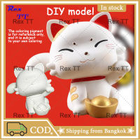 Rex TT Cute cat white model cartoon DIY coloring piggy bank fallable birthday gift ideas