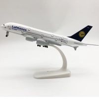 Germnay Air Lufthansa AIRBUS โลหะอัลลอยขนาด20ซม. 380 A380สายการบินเครื่องบินจำลองเครื่องบินแบบจำลองเครื่องบินหล่อขึ้นเครื่องบินของเล่นล้อเลื่อน