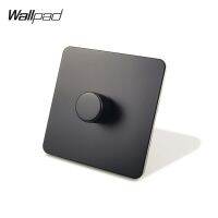 ☑☞ 1/2 Gang Matte Black LED Dimmer Switch 2 Way Pass Through Stainless Steel Panel Knob 400W Push Turn On/Off