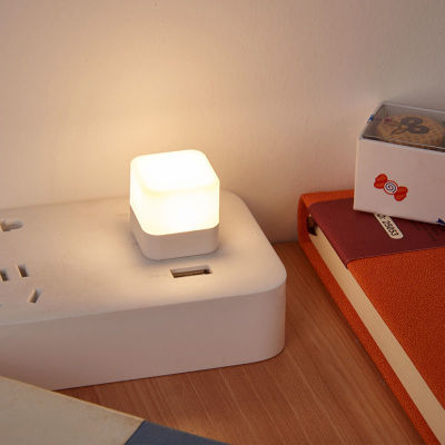 Rayua 1pcs USB Plug Lamp MINI LED Night Light Power Bank ชาร์จหนังสือไฟขนาดเล็กรอบอ่านตาป้องกันโคมไฟค่ายอุปกรณ์