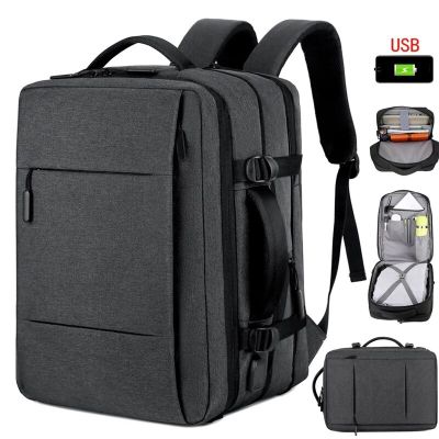 ：“{—— Classic Travel Backpack Men Business Backpack School Expandable USB Bag Large Capacity Laptop Waterproof Fashion Backpack