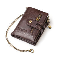 Pu Leather Men Wallet Small Chain Card Holder Vintage PORTFOLIO Portomonee Hasp Male Pockect Top Quality Money Clip