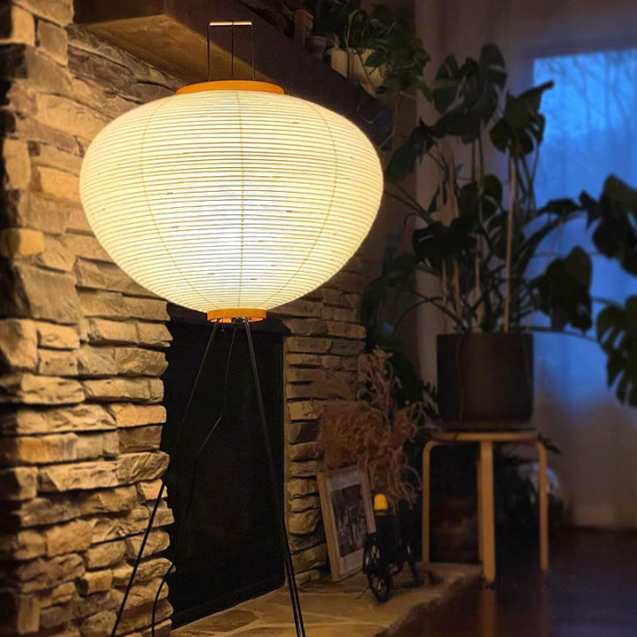 สไตล์ญี่ปุ่นที่เรียบง่ายข้าวโคมไฟกระดาษชั้นโคมไฟห้องนั่งเล่นห้องนอนศิลปะย้อนยุคการออกแบบโคมไฟชั้น