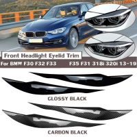 2Pcs ABS Gloss Black Evil Eye คิ้วสำหรับ BMW 3 Series F30ซีดาน F31 Wagon MP 2011-2019ไฟหน้ารถเปลือกตาฝาปิดอุปกรณ์เสริม