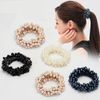 【Ready Stock】 ❂♝❃ C18 Whole circle pearl hair circle rubber band hair rope new product beaded