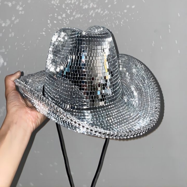 disco-ball-cowboy-hat-handmade-custom-mirrored-glass-cowboy-hat-suitable-for-party-gathering-show-rave-fashion-hat