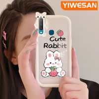 YIWESAN เคสสำหรับ VIVO Y12 Y15 Y12i Y3 Y3s Y11 2019เคสการ์ตูนสตรอเบอร์รี่กระต่ายสีสันสดใสนิ่มสำหรับเลนส์เคสมือถือกันกระแทกแบบใสป้องกันซิลิโคนเรียบง่ายฝาครอบความคิดสร้างสรรค์โปร่งใส