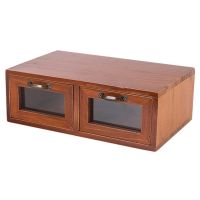 Computer Monitor Heightened Office Wooden Desktop Storage Box Glass Drawer Dresser Wooden Box Retro Storage Drawer