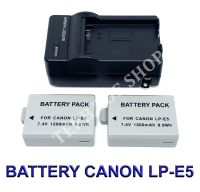 LP-E5  LPE5 แบตเตอรี่  แท่นชาร์จ  แบตเตอรี่พร้อมแท่นชาร์จสำหรับกล้องแคนนอน Battery  Charger  Battery and Charger For Canon EOS Rebel XSi,XS,T1i,450D,500D,1000D,Kiss F/X2/X3 BY TERB TOE SHOP