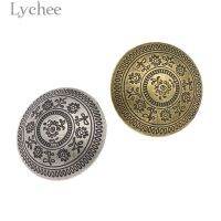 Lychee Life 10pcs Vintage Flower Carved Metal Buttons Retro Round Button DIY Sewing Supplies Accessories for Garments Haberdashery