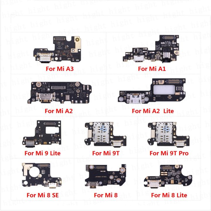 【⊕Good quality⊕】 nang20403736363 ปลั๊กชาร์จพอร์ต Usb สำหรับ Xiaomi Mi 9T Pro 9 8 Se A3 A1 A2 Lite แท่นชาร์จเพาเวอร์ Mic Flex Cable บอร์ดไมโครโฟน
