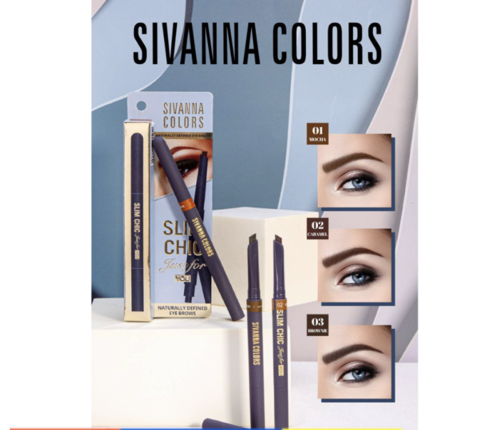sivanna-colors-slim-chic-just-for-you-eyebrow-hf5052-ดินสอเขียนคิ้ว-หัวออโต้-มาพร้อมแปรงปัดขนคิ้ว-ให้คิ้วของคุณสวยเด่น