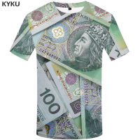 Funny T shirts Money T shirt Men Poland Shirt Print Harajuku Tshirts Casual Gothic Tshirt Printed Colorful T-shirts 3d