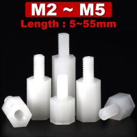 M2 M2.5 M3 M4 M5 Nylon Hex Male Female Standoff Threaded Pillar Mount PCB Motherboard Insulated Plastic Spacer Screw Nut White Nails Screws Fasteners