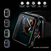 เคส applewatch 7 เคสสมาร์ทวอทช์ สายนาฬิกา PC+Glass สำหรับ Apple Watch Series 7 SE 6 5 4 3 2 1 S8 ขนาด 41มม 45มม 38มม 42มม 40มม 44มม 49มม