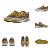 Hot Sale Original✅ ΝΙΚΕ Ar* Max- 1 "Pecan And Yellow Ochre" Shock Absorption Breathable Comfortable Fashion Running Shoes All-Matching Mens and Womens Casual Sneakers {Free Shipping}