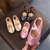 ✶❀ Little Girl Pink Shoes Soft Baby Princess Shoes Performance Dance Shoes Girls Ballet Flats Gold Glitter PU Black Bling Shoes Kid