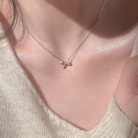 [COD] Korean Dongdaemun bowknot necklace womens 2022 new sweater clavicle chain simple and niche design sense