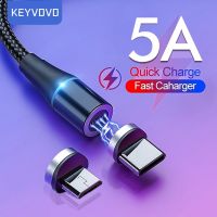 [KOLT Digital] 5A ชาร์จเร็วสุดสายแม่เหล็ก Micro Usb Type C โทรศัพท์ Usb C ไฟ LED โทรศัพท์1เมตร2เมตรค่าใช้จ่ายสำหรับ Xiaomi R Edmi ซัมซุงหัวเว่ย