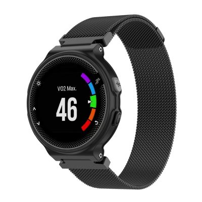 แถบนาฬิกาแบบ Milanese สำหรับ Garmin Forerunner 235 26ซม. (สีดำ)