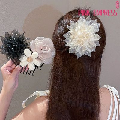 Hairpin Beautiful Flower Insertion Comb Women Hair Insert Coiler Comb Hair Style Tool Hair Bun Clip