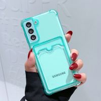 เคสโปร่งใสถุงกระเป๋าเก็บบัตรสำหรับ Samsung Galaxy S20 FE S23 S22 S21 Plus Note 20 A34 A12เฉียบ A32 A52 A14 A54ฝาครอบ5กรัม A53เคสมือถือ