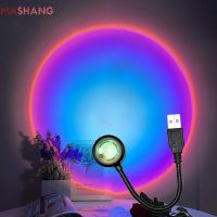 Usb Led Sunset Projection Lamp Atmosphere Sun Lamp Novelty Night Light for Selfie Photography Lighting Bedroom Party Decoration