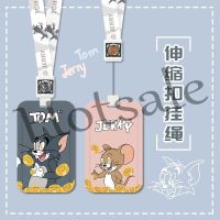 【hot sale】 ❇┋ B11 [Flash Sale] Cartoon Couple Retractable Card Holder Slide Type Id With Lanyard Meal Access Control Easycard Tom Jerry