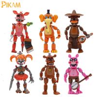 【SALE】 tangticarans1972 FNAF ห้าคืนเที่ยงคืนของเล่นหมีร้านพิชซ่า Ver Foxy Chica Lighte ข้อต่อที่สามารถเคลื่อนย้ายได้ของเล่นตุ๊กตาเด็กของขวัญ6ชิ้น/เซ็ต