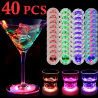 40 Pcs LED Light-emitting Cup Sticker Colorful Flashing Bottle Sticker Light-emitting Coaster Stall Bar Light-emitting Props