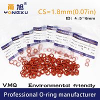 10PCS/Lot Red Silicone Ring VMQ O-ring CS1.8mm  ID4.5/4.87/5/5.15/5.3/5.6/6*1.8mm O Rings Seal Rubber Gasket  Washer Bearings Seals