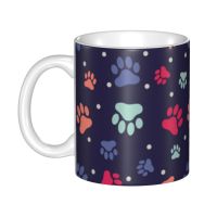 Customized Dog Paw Pattern Coffee Mugs DIY Alaskan Malamute Siberian Husky Ceramic Milk Tea Cup