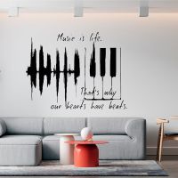 【YF】 Music is Wall Sticker Graffiti Keys Classroom Recording Studio Room Vinyl Decal