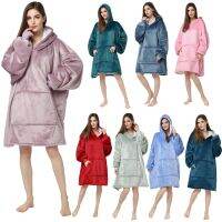 [COD] Cross-border lazy pajamas thickened double-layer pullover Super soft hooded Double-layer sweater