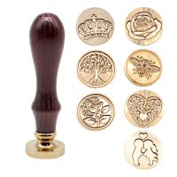 1pcs Paint Seal Retro Metal Stamp Head Envelope Stamps Rose Crown Tree Ornament Classic Wedding Invitations Wax Seal Stamp