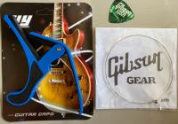 คาโป้ CAPO อย่างดี น้ำเงิน มาพร้อมกับ สายแยกGibsonกีต้าร์โปร่ง เบอร์ 010 1เส้น + ปิก1ชิ้น