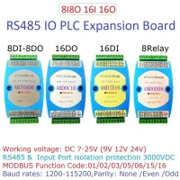 8DI-8DO 16DI RS485 16DO แยกสื่อสาร MODBUS RTU แผงบริษัทขยายตัวดิจิตอลอินพุตและเอาต์พุต DC 9-24V โมดูลรีเลย์