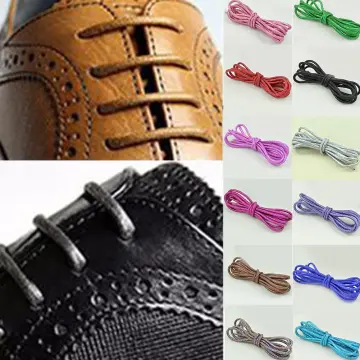 1Pair Cotton Waxed Shoelaces Round Oxford Shoe laces Boots Laces Waterproof Leather  Shoelace Length 60/80/100/120/140/180cm