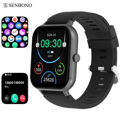 ZZOOI SENBONO 2023 Fashion New 1.83inch Smart Watch Men 100+ Sport Mode Fitness Tracker Bluetooth Dial Answer Call SmartWatch Women