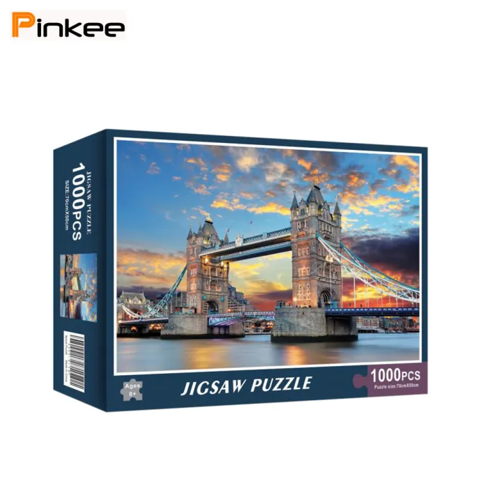 Pinkee 1000Pcs/set Paper Jigsaw Puzzles London Bridge Landscape Puzzles