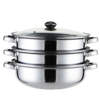 ห้องครัวสแตนเลส Stockpot ประหยัดพลังงานสไตล์ Ergonomic Multilayer Stockpot พร้อมที่จับสำหรับห้องครัว